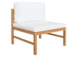 Syfax™ Set Divani Giardino 2 Pz Cuscini Crema In Legno Di Teak