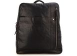 Spikes & Sparrow Pelle Zaino Zaino Per Il Tempo Libero Con Scomparto Per Laptop Bronco Backpack Black Nero