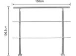 Corrimano Vingo In Alluminio, Ringhiera Per Scale Interne Ed Esterne, 150 Cm, Ø 42 Mm, Con 2 Supporti A Croce Per Il Giardino, Le Scale Interne, L'ingresso Di Casa E Molto Altro Ancora