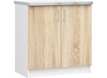 Akord Armadio Lima Con Piano Bianco/Rovere Sonoma 80X45X82 Cm