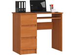 Scrivania Elegante A-6 In Olmo Con Spazio Di Archiviazione E Tre Cassetti
