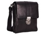 Leonhard Heyden Pelle Borsa A Tracolla Bergamo Messenger Bag Black Nero