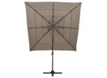 Vidaxl Ombrellone Con Palo In Alluminio A 4 Strati Color Tortora 250X250 Cm