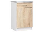 Armadio Da Cucina Lima S50 Bianco/Ek Sonoma Con Cassetto E Ripiani
