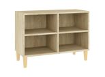 Syfax™ Mobile Tv Con Gambe Legno Massello Rovere Sonoma 69,5X30X50 Cm