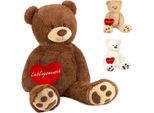Brubaker Xxl Orsacchiotto 100 Cm Marrone Con Cuore Umano Preferito Peluche Peluche
