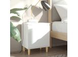 Bei Cloris Comodino Con Gambe In Legno Massiccio Bianco 40X30X50 Cm - Comodini E Armadietti Nuovo1935367 1Pacco