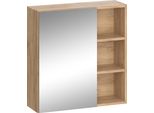 Vicco Specchio Contenitore Bagno Senyo, 62 X 64 Cm, Antracite/Quercia Dorata