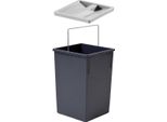 Bidone Interno Hailo 1008879 Grigio Scuro 15 Litri 230 X 220 X 350 Mm Con Coperchio