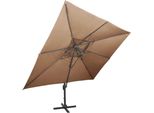Vidaxl Ombrellone Semaforo Con Ventilazione 400X300 Cm Taupe