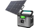 Stazione Di Alimentazione Portatile Da 500W (Picco Di 1000W) Powerstation 518Wh/144000Mah Generatore Solare Generatore Solare Di Accumulo Con Pannelli Solari Da 100W Sistemi Solari Caricatore Solare Cella Solare Caricabatteria Box Powerbank Type-C/Usb Per Alimentazione Di Emergenza/Campeggio/Emergenza/Viaggio/Cpap/Motorhomes/Casa