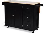 Costway Carrello Da Cucina Su Ruote, Isola Da Cucina Con Porta Asciugamani, Mobile Da Cucina In Legno, Carrello Di Servizio, Carrello Per Isola Da Cucina, Carrello Per Microonde, Credenza 135X76X91Cm (Nero)