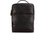Spikes & Sparrow Pelle Zaino Per Il Tempo Libero Zaino Con Scomparto Per Laptop Bronco Backpack Black Nero