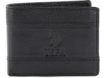 U.S. Polo Assn. Pelle Portafoglio Horizontal Wallet With Coin And Flap Black Nero