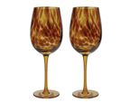 Set Di 2 Bicchieri Da Vino Barcraft Tortoise Shell Marrone Screziato Kitchencraft