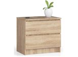 Comò K60 In Rovere Sonoma Con 2 Cassetti - Soluzione Di Stoccaggio Elegante Per La Casa