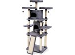 Costway 170Cm Tiragraffi Per Gatti Albero Di Arrampicata Per Gatti Albero Di Gioco Albero Di Graffiatura Mobili Tiragraffi Grotta Con Palle Da Gioco, 2 Grotte 60X50X170Cm