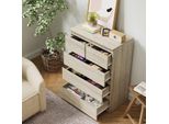 Cassettiera Costway Con 5 Cassetti, Moderno Mobile Multiuso Con Guide In Metallo, Credenza Per Camera Da Letto, Soggiorno E Corridoio, Credenza Salvaspazio, Cassettiera Per Armadio (Marrone)
