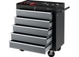 Carrello Da Officina Con 5 Cassetti E 4 Ruote In Acciaio Nero
