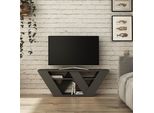 Decortie Pipralla Supporto Tv Moderno Elemento Tv Centrale Multimediale, Grigio Antracite 110 X 30 X 40 Cm