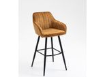 Sgabello Da Bar Bodieno, Set Di 2, Curry, Struttura In Metallo, Verniciato A Polvere,, 54X55X102 Cm