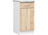 Armadio Da Cucina Lima S40 Bianco/Ek Sonoma Con Cassetto E Ripiani