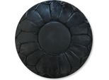 Pouf Marocchino Xl In Vera Pelle - Nero - Fatto A Mano - Consegnato Riempito - Poggiapiedi A Sacco Ottomano