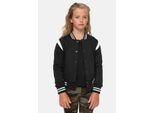 Urban Classics Girls Inset College Sweat Jacket Nero/Bianco - 110/116