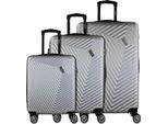 Mano Carrello Don Carlo Hardcase Trolley Set L / M / S Silver Argentato