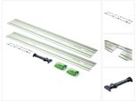 Guida Festool Fs 1400/2-KP 2 Pezzi 1400 Mm Per Seghe Manuali, A Tuffo E Seghetti Alternativi / Router + Deflettore FS/2-AW + Pezzo Di Collegamento FSV/2