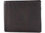 U.S. Polo Assn. Pelle Portafoglio Horizontal Wallet With Coin And Flap Brown Marrone