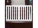 Costway Barriera Per Cani Alta 60 Cm, Cancelletto Di Sicurezza Pieghevole In Legno, Cancelletto Per Scale Barriera Per Cani Cancelletto Di Sicurezza Flessibile Per Porte (2 Pannelli, Bianco)