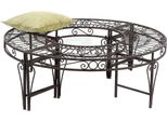 Dandibo Panca Rotonda In Metallo Resistente Alle Intemperie Marrone Ø 135 Cm Panca Per Albero 96188 Panca Da Giardino Panca Da Parco Panca Seduta