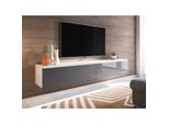 Armadietto Tv 180 Cm Willa D – Bianco / Grigio Lucido