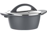 SchäFer Casseruola In Alluminio Fuso Con Coperchio In Vetro, Argento Ø16 1,28L Pentola Di Cottura In Alluminio Rivestimento Antiaderente Pentola