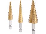 Geko, 3-20 Mm, 3 Pezzi, Set Di Punte A Gradino, Set Di Punte Per Metallo, Legno, Plastica