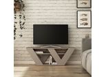 Decortie Pipralla Supporto Tv Moderno Elemento Tv Centrale Multimediale, Moka Chiaro 110 X 30 X 40 Cm