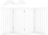 Costway Barriera Per Cani Alta 89 Cm, Cancelletto Di Sicurezza Pieghevole In Legno, Cancelletto Per Scale Barriera Per Cani Cancelletto Di Sicurezza Flessibile Per Porte (Bianco, 4 Pannelli)