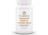 Vitaworld Vitamina D3 2.000 U.I. + K2 MK7 200 µG Compresse, 120 Compresse