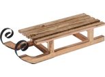 Slitta Decorativa In Legno 40 X 14 X 10 Cm - Con Guide In Metallo