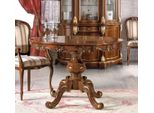 Casa Padrino Tavolo Da Pranzo Barocco Marrone/Oro - Tavolo Da Pranzo Barocco Allungabile - Tavolo Da Cucina Barocco Rotondo - Mobili Da Sala Da Pranzo Barocchi - Qualità - Italy