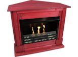 Caminetto A Gel Caminetto A Etanolo Caminetto Ad Angolo Rafael Incl. Set Di Accessori + Vetro Di Sicurezza - Rosso