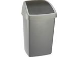 Sunware | Cestino Per Rifiuti Con Coperchio Basculante | 50L | Grigio Argento