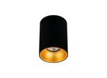 Edo Zama Faretto Da Superficie GU10 Rotondo Ø85Mm Nero/Oro Plafoniera IP20