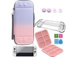 Inf Custodia Compatibile Con Nintendo Switch Oled Con Accessori, 8 Pezzi