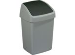 Sunware | Cestino Per Rifiuti Con Coperchio Basculante | 10 L | Grigio Argento