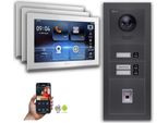 Videocitofono Ip Goliath: 10 Pollici Casa Trifamiliare, Impronta Digitale, Antracite : Scatola Da Incasso : 10 Pollici In Bianco : 4 Connessioni Poe Via:: 4 Poe Selezione Monitor: 10 Pollici In Bianco Scatola Di Montaggio Campanello: Scatola Da Incasso