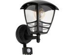 Lampada Da Giardino, Illuminazione Da Parete Per Esterni Con Sensore Di Movimento Imma Black Pir E27 Nero IP44 EDO777381 Edo Garden Line