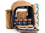 Campfeuer Zaino Da Picnic Per 4 Persone | Marrone | Set Da Picnic 32 Pezzi