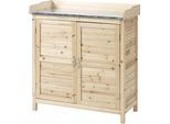 Armadio Da Giardino Outsunny Armadio Per Attrezzi In Legno Armadio Con 2 Ripiani Natura